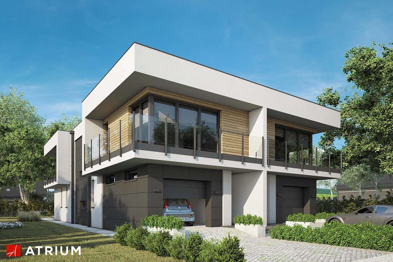 Projekty domów - Projekt domu piętrowego MODERN TWIN II - wizualizacja 1