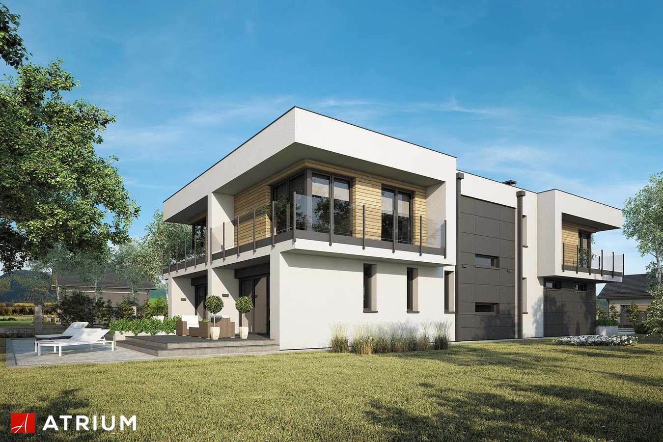 Projekty domów - Projekt domu piętrowego MODERN TWIN II - wizualizacja 2