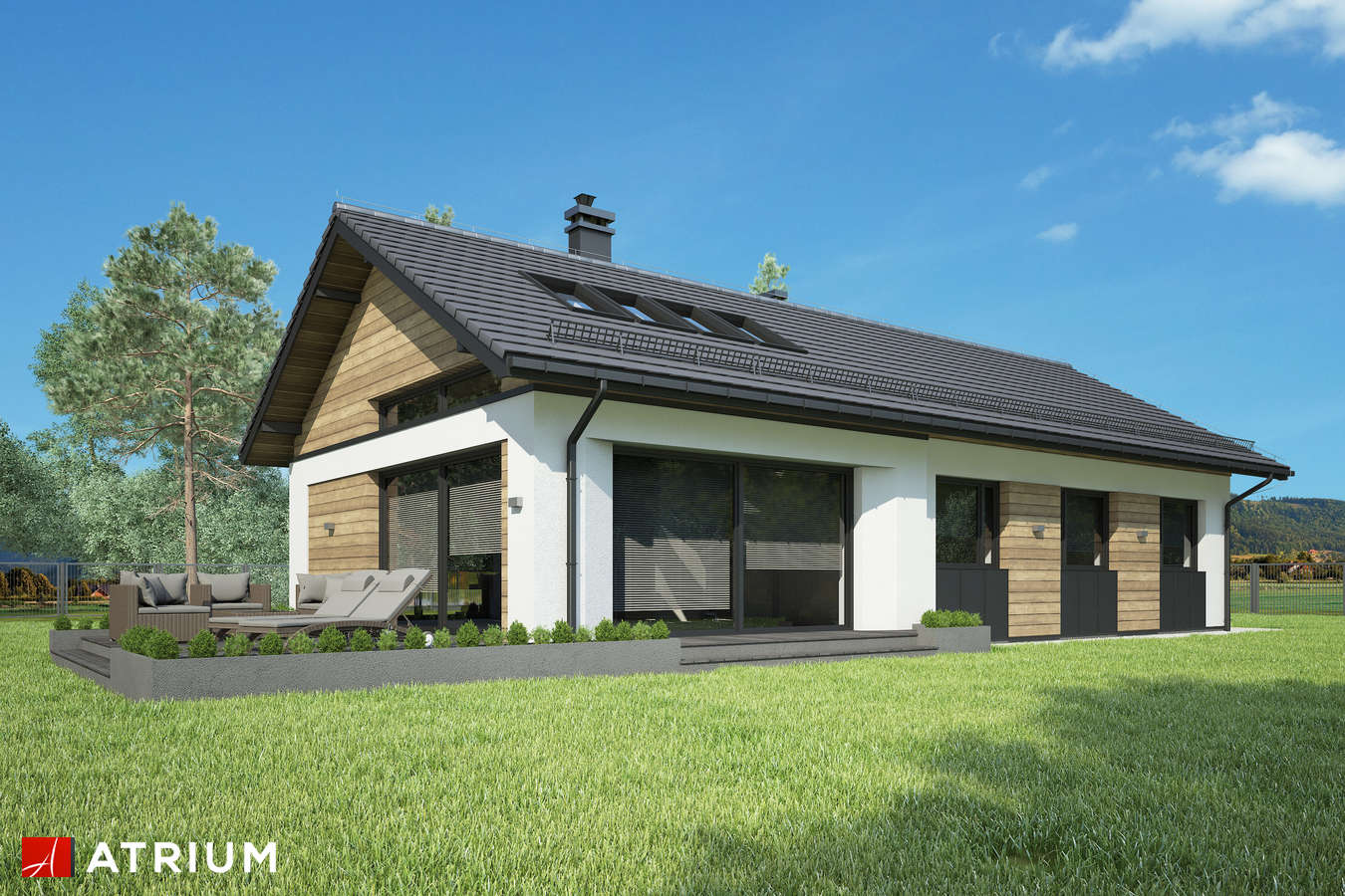 Projekty domów - Projekt domu parterowego ELBA SZ - wizualizacja 2